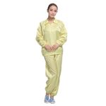 Abbigliamento antipolvere con risvolto spaccato antistatico Abbigliamento protettivo per alimenti a strisce, taglia: L (giallo)