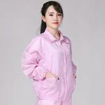 Tuta con risvolto, giacca corta antipolvere, antistatica, taglia: XXXL (rosa)