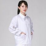 Tuta da lavoro antistatica, corta, antipolvere, con risvolto, taglia: XXXL (bianco)
