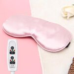 Maschera per gli occhi per dormire in moxa di seta riscaldante con ricarica USB (rosa)