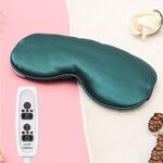 Maschera per gli occhi per dormire in moxa di seta riscaldante con ricarica USB (verde)