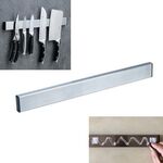 Portacoltelli in acciaio inossidabile Portacoltelli da cucina Supporto magnetico per coltelli di aspirazione, Lunghezza: 40 cm, Stile: Colla per unghie (Argento)