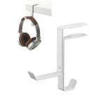Supporto per cuffie Gancio per auricolare da tavolo Gancio per borsa in metallo, colore: bianco