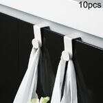 Gancio in plastica da 10 pezzi / 5 set per porta dell'armadio di stoccaggio domestico (bianco)