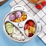 Piatto da pranzo per bambini con griglia in acciaio inossidabile per uso domestico (Panda)
