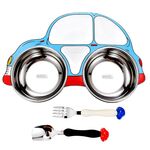 Piatto piano per auto per bambini in acciaio inossidabile 304, stile: blu