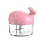 Home Cucina Cartone animato a forma di balena Mini estrattore di aglio tirato a mano Tritacarne multifunzione (rosa)