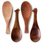 Cucchiaio di riso Nanmu a forma di animale in legno, consegna in stile casuale