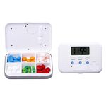 Portapillole elettronico con scomparto per promemoria regolare 6 versione elettronica a griglia Mini portapillole sigillato (grigio)