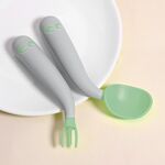 Bambino che impara a mangiare Bending Training Gomito Torcendo Cucchiaio Forchetta (Verde)