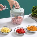 Tagliaverdure multifunzione a mano tipo tagliaverdure tritacarne per uso domestico martellante macchina per aglio consegna colore casuale, dimensioni: grande