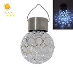 Lampada decorativa da giardino con lampada a sospensione a sfera cava solare 2 pezzi (luce bianca)