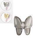10 pezzi farfalla accessori per unghie artistiche dorate tridimensionali occhio di gatto farfalla zircone accessori per la decorazione delle unghie fai da te (argento 4 15x16 mm)