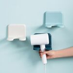 Staffa per asciugacapelli con custodia multifunzionale per bagno, senza punzonatura, consegna colore casuale