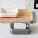 Portasapone impermeabile trasparente con scarico da bagno 3 pezzi con coperchio, consegna a colori casuali