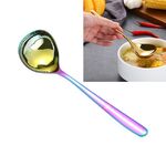 Cucchiaio per salsa in acciaio inossidabile 3 pezzi Cucchiaio creativo con manico lungo a testa grande, colore: colorato