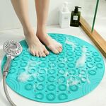 Tappetino per massaggio con ventosa rotonda antiscivolo per bagno (verde)