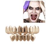 Accessori Hip Hop Set di denti d'oro Placcatura in oro reale Set di protesi per otto inferiori e otto inferiori (oro rosa)