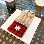 10 pezzi di coltello natalizio e forchetta Decorazioni natalizie decorazioni alberghiere a scacchi, stile: fiocchi di neve