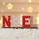 3 pezzi di decorazioni natalizie Ornamenti in legno per lettere Ornamenti per stampa desktop (modelli NOEL)