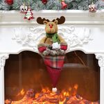 Sacchetti regalo con ciondolo natalizio Decorazioni per il giorno di Natale Ornamenti per bambini di Natale Sacchetti di caramelle Sacchetti regalo (alce)