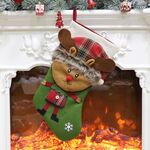 Calze natalizie Sacchetto regalo Ornamenti natalizi Ciondolo albero di Natale (Alce)