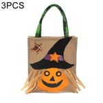 3 pezzi Forniture per decorazioni di Halloween Borsa tote Mall Hotel Biscotti Sacchetto regalo per mele (zucca)
