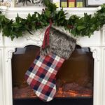 Ciondolo albero di Natale Ornamenti natalizi Calze natalizie Borsa regalo percalle (scuro)