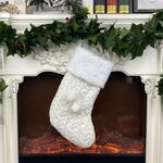 Ciondolo Forniture Ornamento Sacchetto Regalo Calze Natalizie Lavorato A Maglia (Bianco)