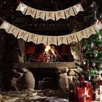 Set di decorazioni per la festa di Natale Bandiera della bandiera della lettera di Natale Bandiera a spirale della torta