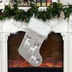 Christmas Elk Socks Ornaments Candy Gift Sacchetti Decorazioni natalizie (grigio)