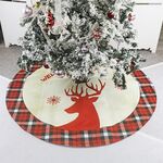 Gonna dell'albero di lino stampato alce Ornamenti natalizi Decorazione del fondo dell'albero di Natale