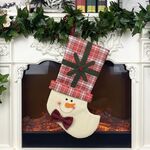 Sacchetto regalo calza di Natale Sacchetto regalo per bambini Ciondolo decorazione albero di Natale (pupazzo di neve)