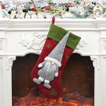 Decorazioni natalizie Calze bambola senza volto Borsa regalo Ciondolo albero di Natale (rosso)