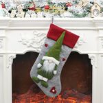 Decorazioni natalizie Calze bambola senza volto Borsa regalo Ciondolo albero di Natale (grigio)