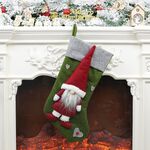 Decorazioni natalizie Calze bambola senza volto Borsa regalo Ciondolo albero di Natale (verde)