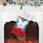 Ornamenti natalizi Cane Gatto Busta Calzini Decorazioni per l'albero di Natale Confezione regalo (Gatto)