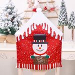 Fodera per sedia natalizia in cartone animato Decorazione natalizia per la casa (pupazzo di neve di Natale)