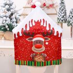 Fodera per sedia natalizia in cartone animato Decorazione natalizia per la casa (Alce di Natale)