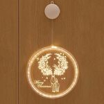 Lampada a sospensione 3D natalizia con luce natalizia, alimentazione: batteria (alce)