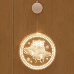 Lampada a sospensione 3D natalizia a LED per decorazioni natalizie, alimentazione: batteria (campana natalizia)