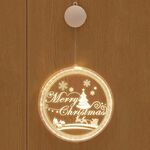 Lampada a sospensione 3D natalizia con luce natalizia, alimentazione: batteria (buon Natale)