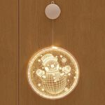 Lampada a sospensione 3D natalizia con luce natalizia, alimentazione: batteria (pupazzo di neve)