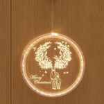 Lampada a sospensione 3D natalizia con luce natalizia, alimentazione: USB (alce)