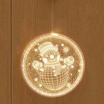 Lampada a sospensione 3D natalizia a LED, alimentazione: USB (pupazzo di neve)