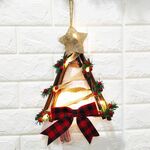 Christmas LED Wreath Wall Door Pendant Christmas Vine Wreath, Specification: Triangular Rattan Circle