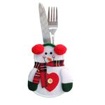 12 pezzi Decorazione natalizia per coltello da neve e sacca da forchetta Creative Dining Table Posate Set di posate, Specifica: pupazzo di neve per il cuore