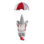 Decorazioni natalizie da appendere alla finestra di Babbo Natale con paracadutismo senza volto (cappello grigio)
