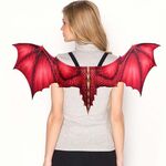 Halloween Carnival Decorazione per adulti Ali di drago in tessuto non tessuto Puntelli di ali Cosplay, Taglia: Taglia unica (Rosso)