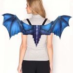 Halloween Carnival Decorazione per adulti Ali di drago in tessuto non tessuto Puntelli di ali di Cosplay, Taglia: Taglia unica (Blu)